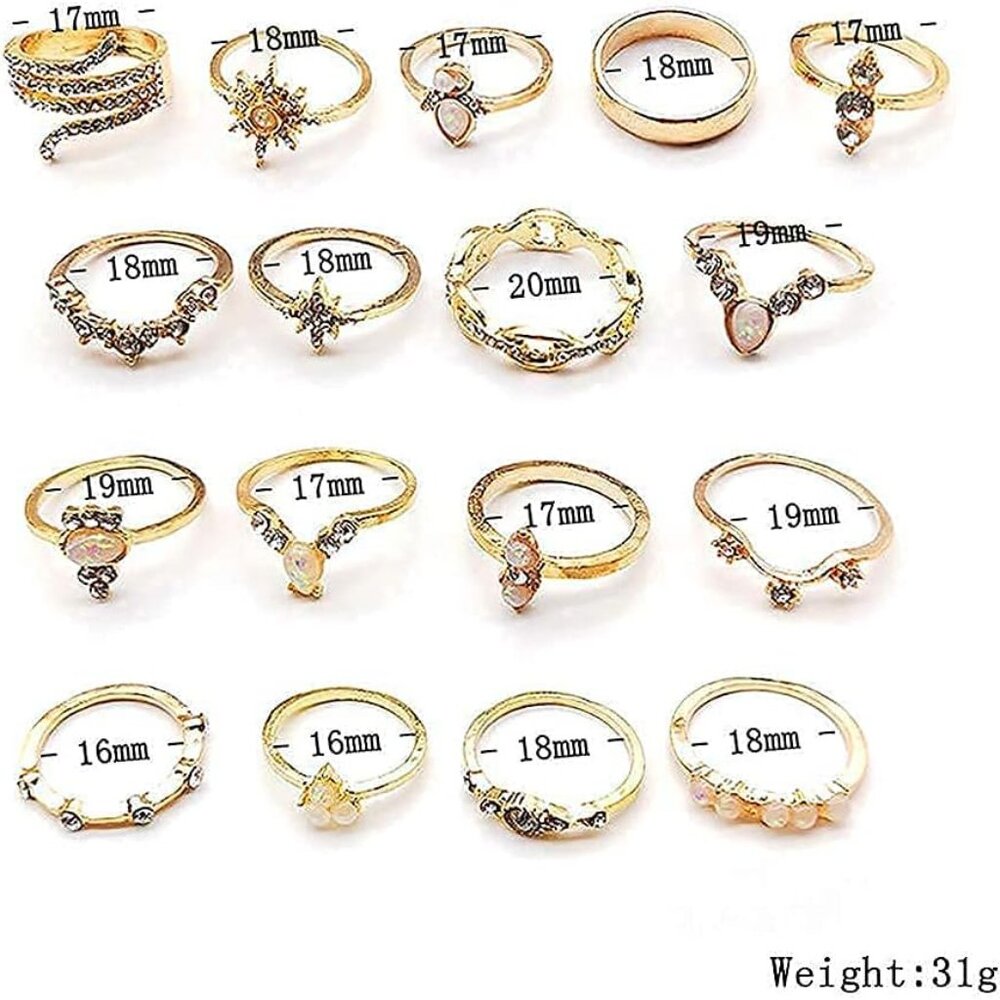 Gold Boho Ring Sets Stackable Knuckle Ring Vintag… - image 5